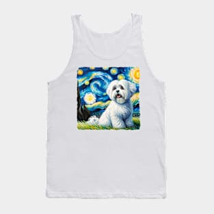 Starry Coton de Tulear Dog Portrait - Pet Portrait Tank Top